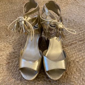 Guess Gold Wedge Sandals